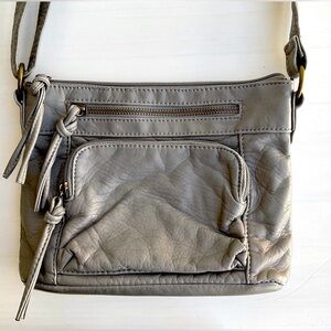 Bueno leather gray crossbody shoulder bag